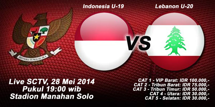 Tiket Termahal Lawan Lebanon Rp 100 Ribu