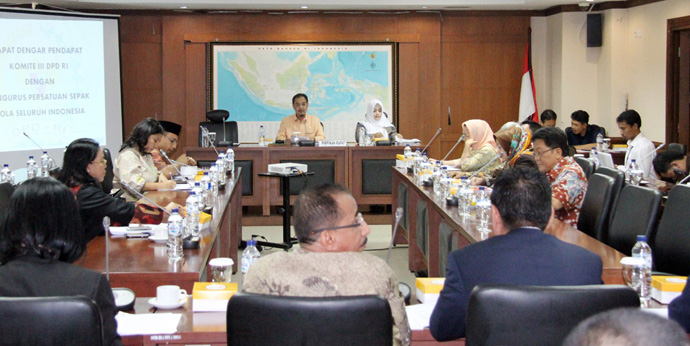 RDUP PSSI, Klub Dengan DPD RI